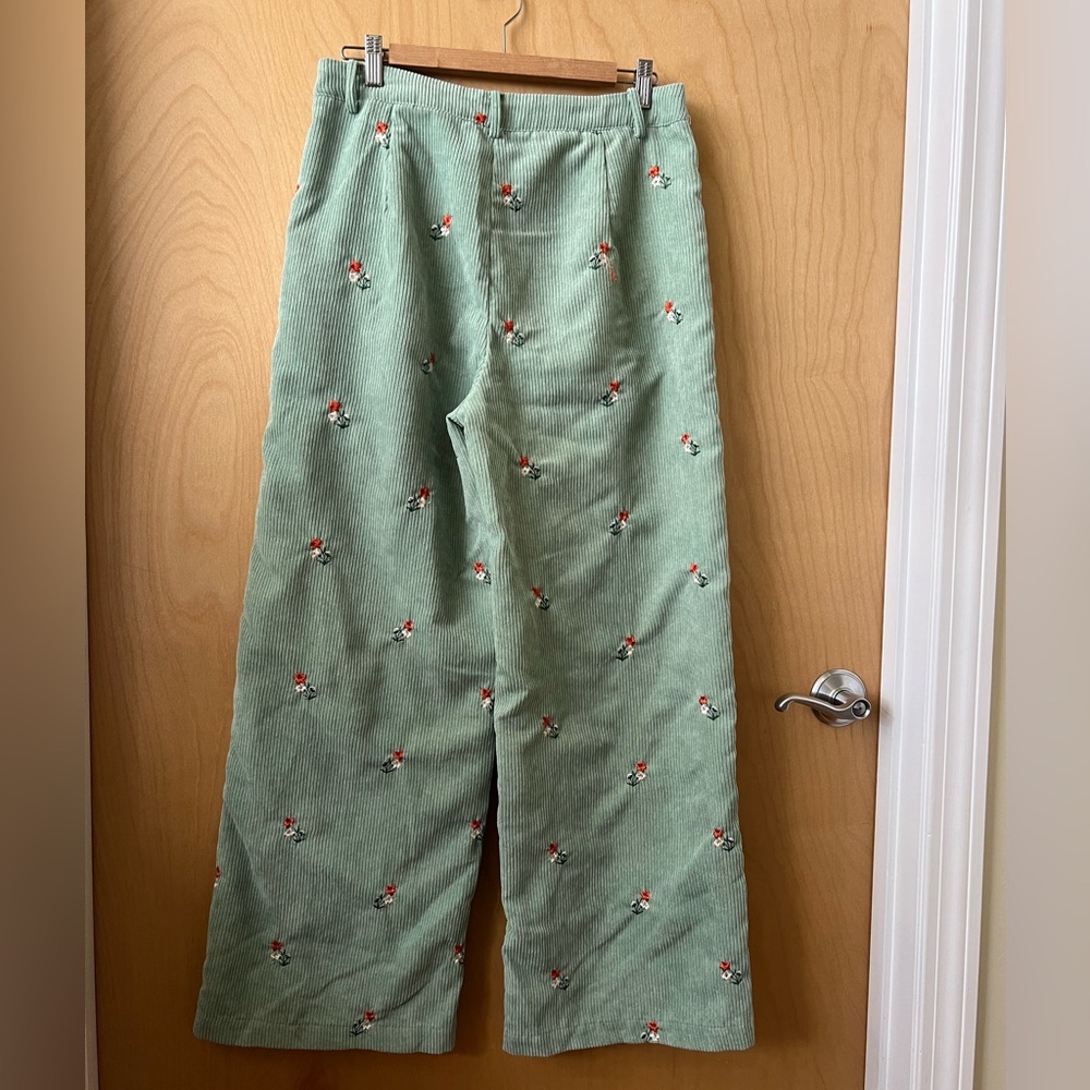 Corduroy Floral Embroidered Pants - Picture 7 of 10